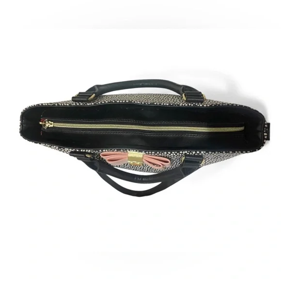 Betsey Johnson Bow Tote Quilted Blush & Black White 🎀 - Picture 10 of 10